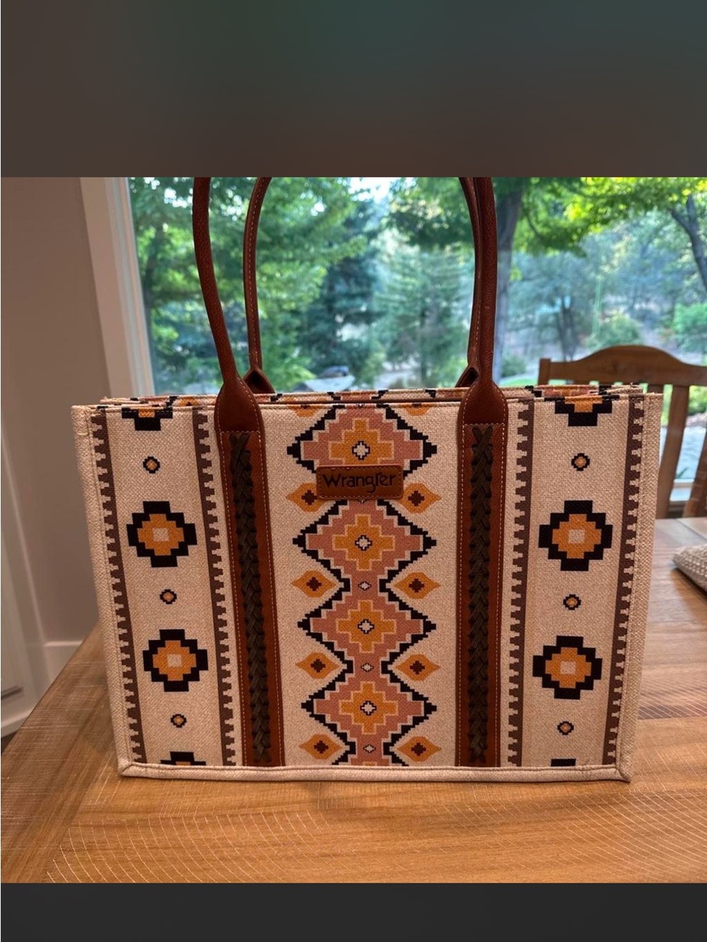 Wrangler Brown, Tan & Cream Aztec Tote